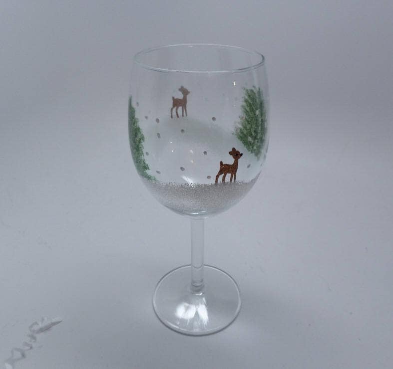 Christmas Tree (Green Or Red Trim) Glassware Champagne Flute by