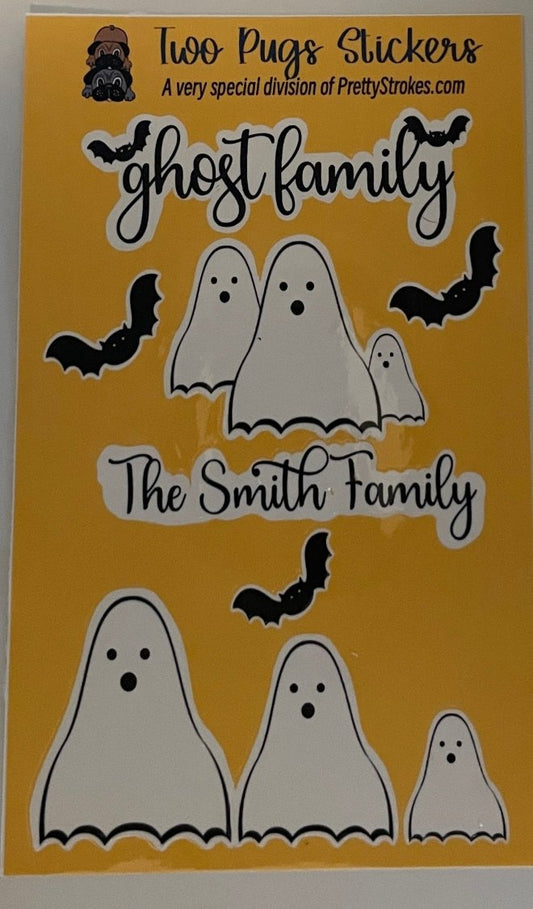 Halloween Family Ghost Stickers  Personalize