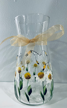 Daisy Spring Vase Hand Painted