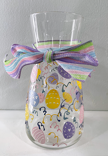Easter Egg Vase Hand Painted spring colors