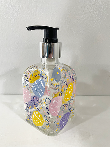 Hand Painted Easter Soap Dispenser Colorful eggs
