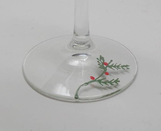Hand Painted Reindeer in Snow Wine Glass stem or stemless