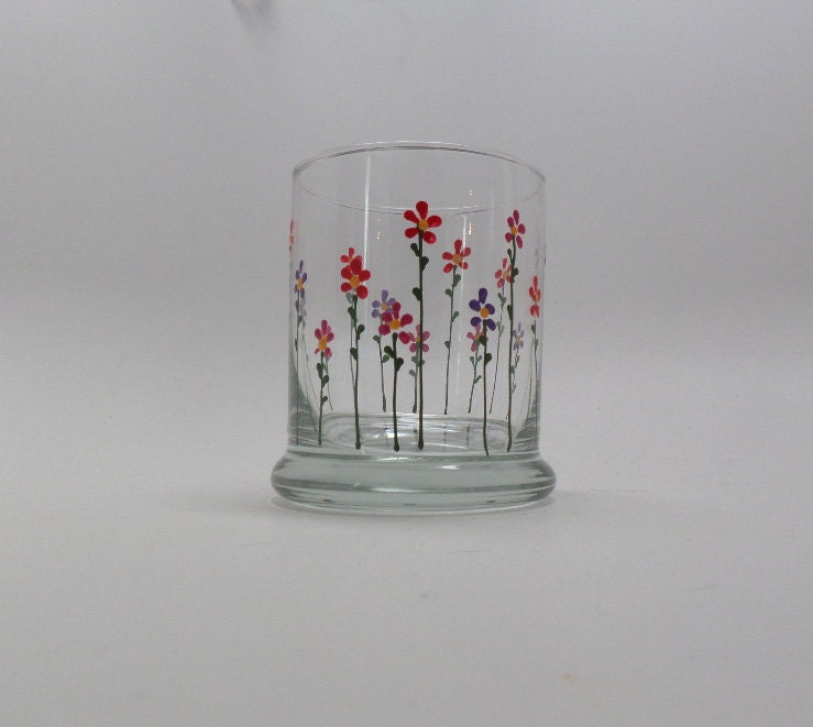 Hand Painted Spring Flower Candle Holder