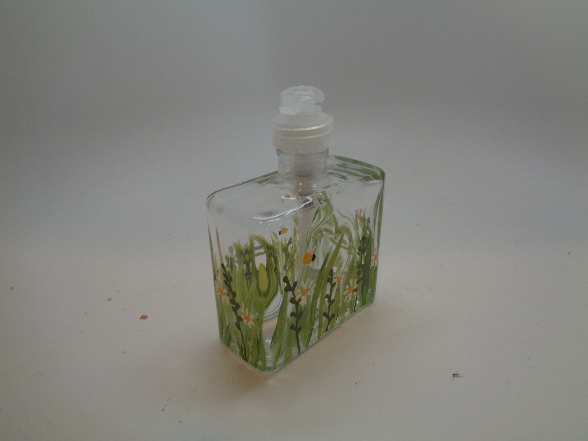 Hand painted Summer garden Soap or Lotion Dispensr