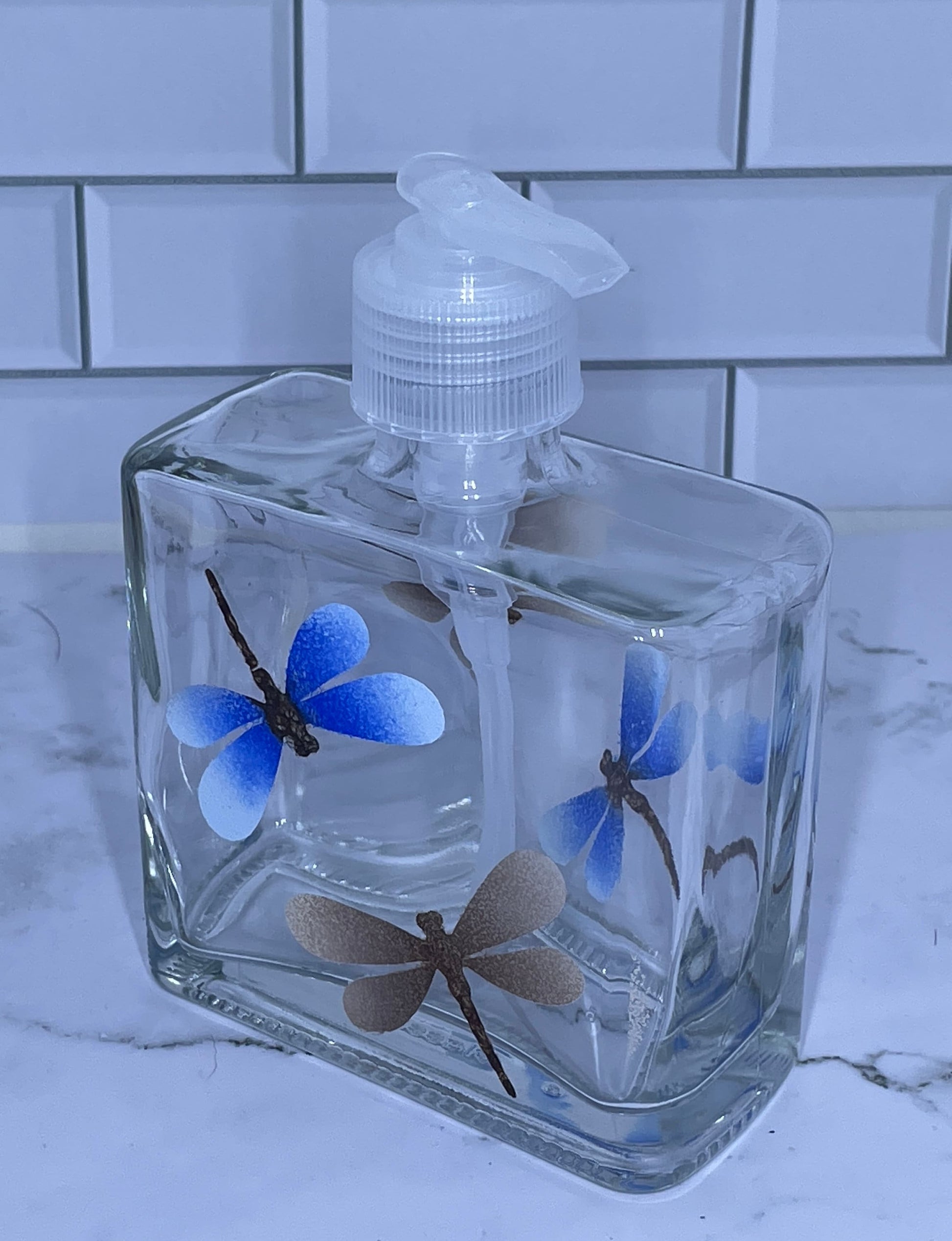 Dragonfly soap or lotion dispenser Hand Painted