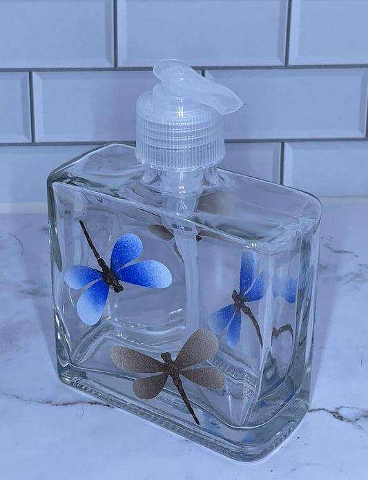 Dragonfly soap or lotion dispenser Hand Painted