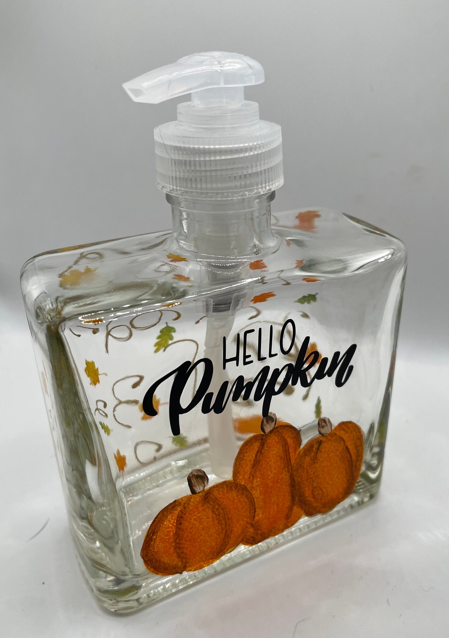 Hand Painted Three Pumpkin Soap or Lotion Dispenser Pumpkin Fall Decor, Kitchen decor, Bath decor, Hello Pumpkin