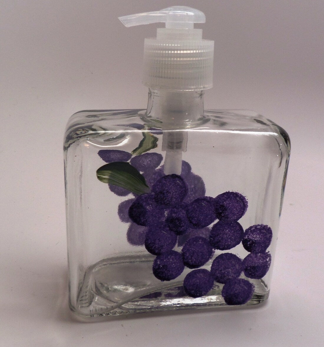 Hand Painted Grape soap or lotion dispenser