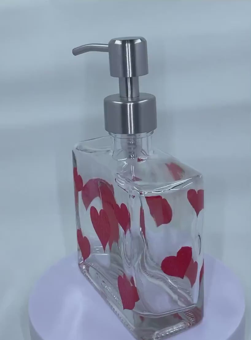 Hand painted Valentine Soap or Lotion Dispenser