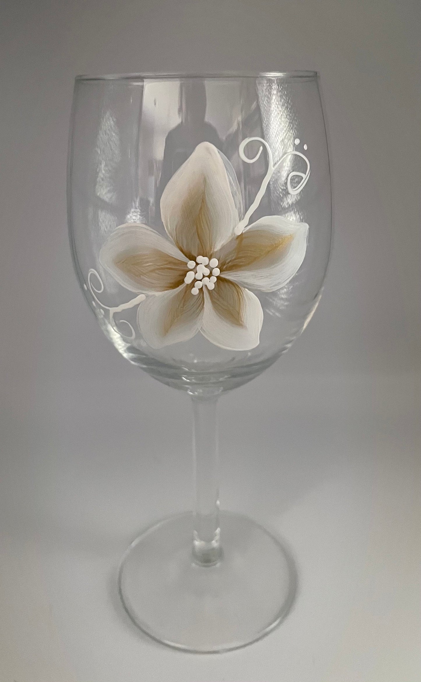 Hand Painted Christmas Poinsettia in white and gold three sizes available
