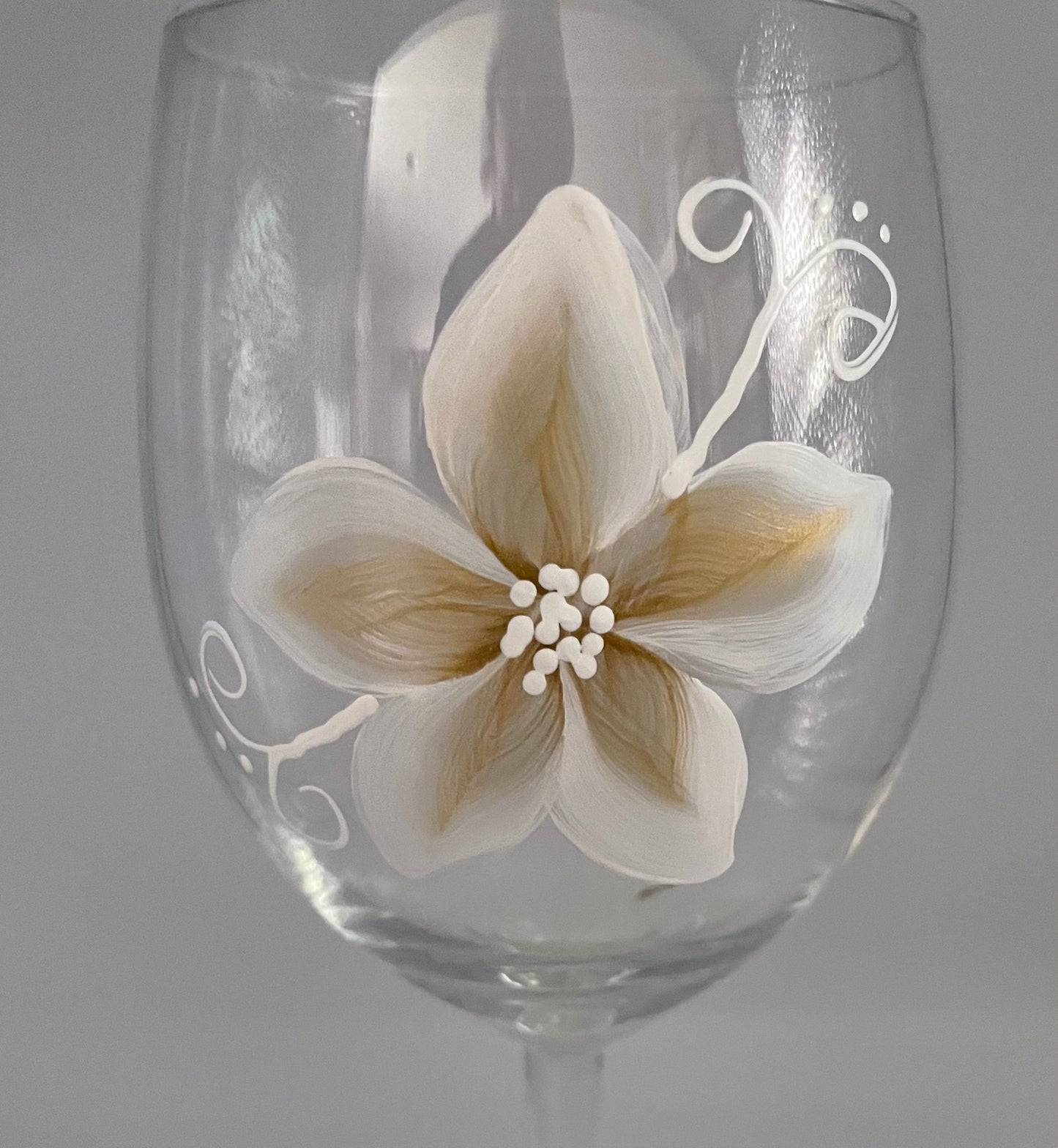 Hand Painted Christmas Poinsettia in white and gold three sizes available