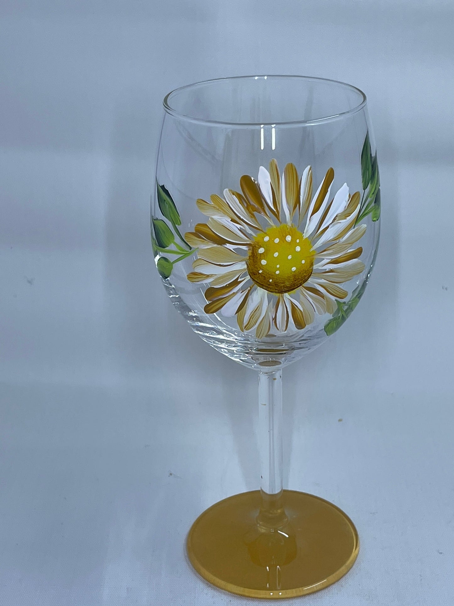 Spring Flower Wine Glasses in your choice of four colors Hand Painted flower wine glasses