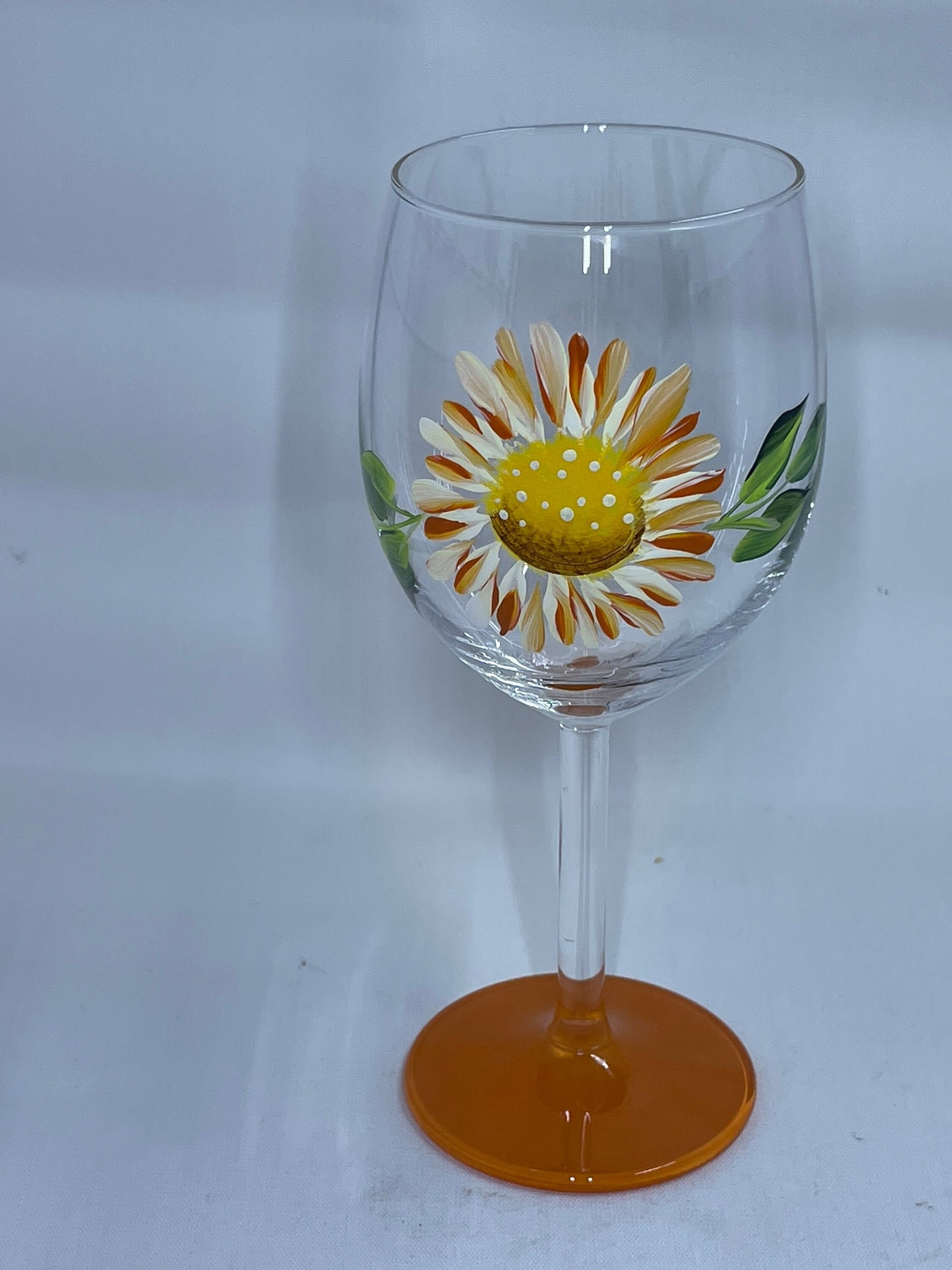 Spring Flower Wine Glasses in your choice of four colors Hand Painted flower wine glasses